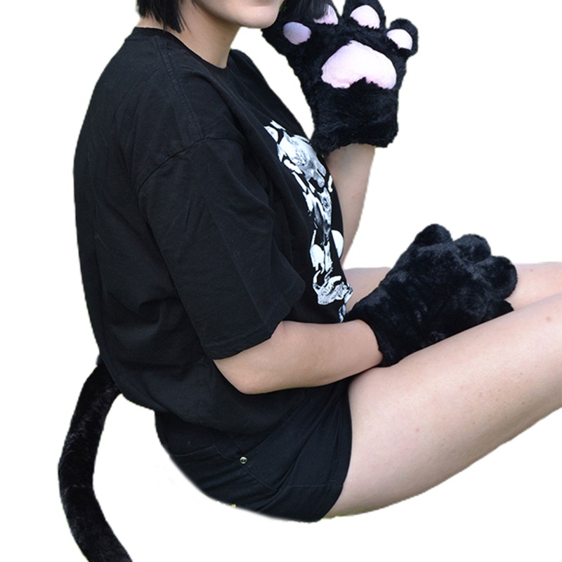 Đôi Găng Tay Giữ Ấm Mùa Đông Hình Móng Vuốt Mèo Hoạt Hình Dành Cho Nữ