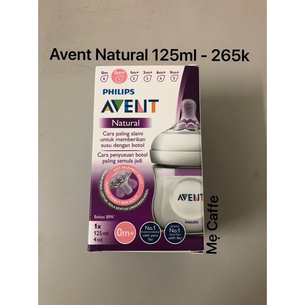 Bình sữa Avent Natural Mô Phỏng Tự Nhiên 125ml và 260ml - Hàng Chính Hãng