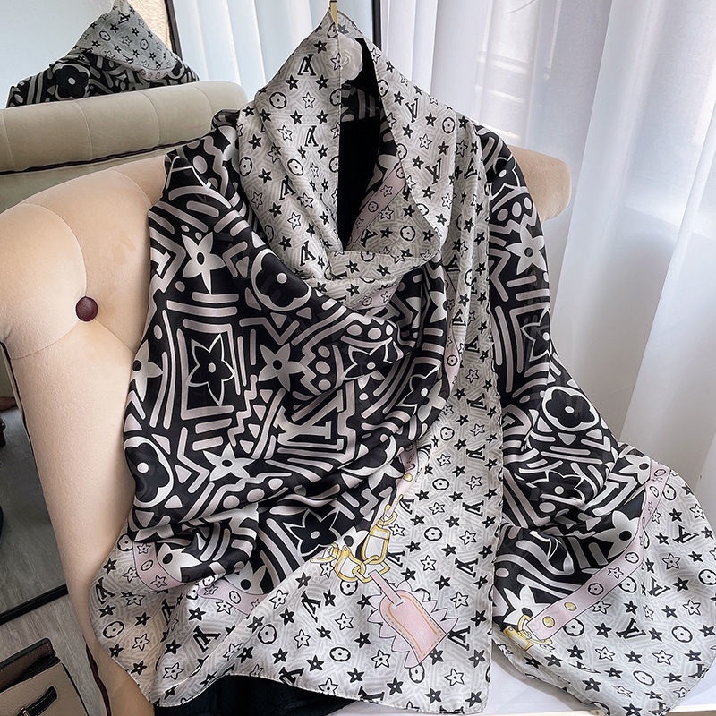 Khăn choàng chống nắng 180*90cm họa tiết phong cách Âu Mỹ thời trang mùa hè