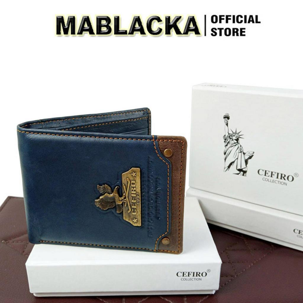 Ví nam cao cấp mini nhỏ gọn dáng đứng, bóp da nam Cefiro