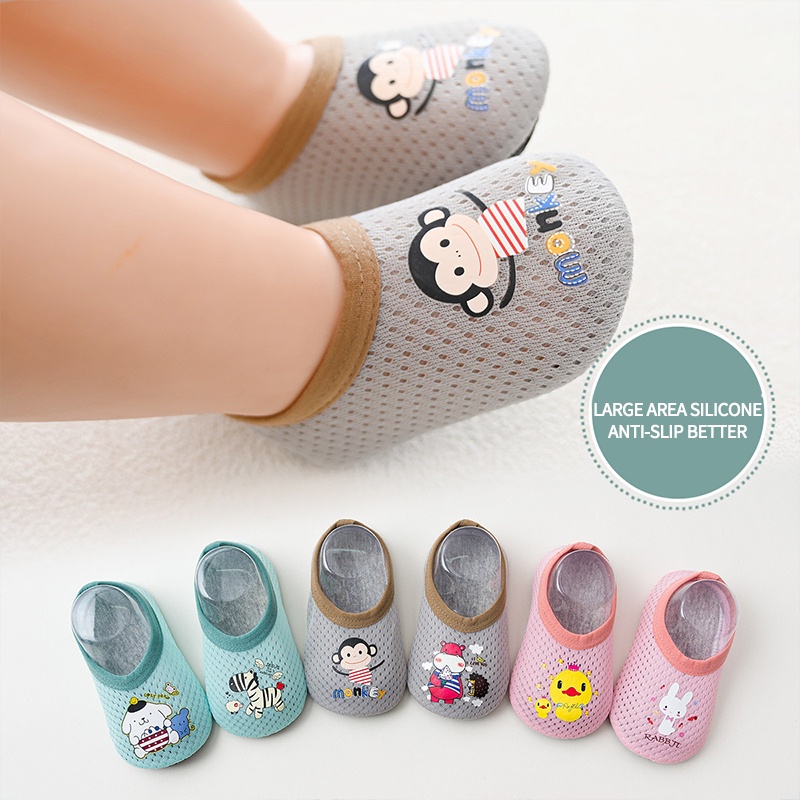 Vớ Chống Trượt Thoáng Khí Họa Tiết Hoạt Hình Dễ Thương Cho Bé Sơ Sinh