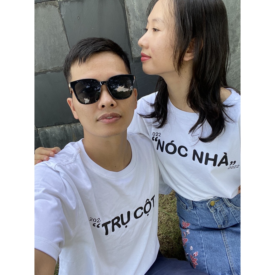 Áo thun phông nam nữ áo phông đôi in chữ TRỤ CỘT NÓC NHÀ HANOVA chất liệu cotton mát mẻ
