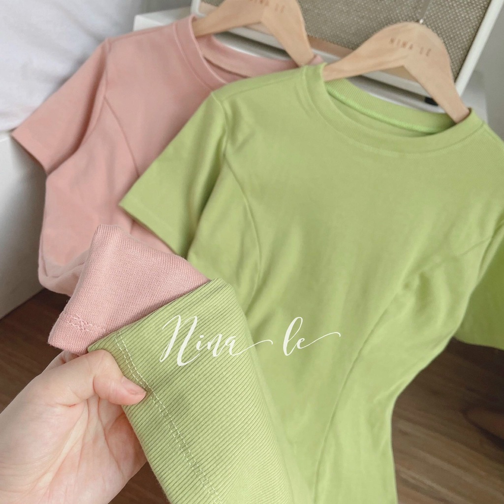 Đầm tay ngắn xòe cổ tròn chất gân tăm cực xịn