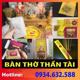 Những món thờ cho BÀN THỜ THẦN TÀI: cốt nạp tượng ông tài ông địa, ông phát, tranh thờ, gạo thần tài, hương thần tài