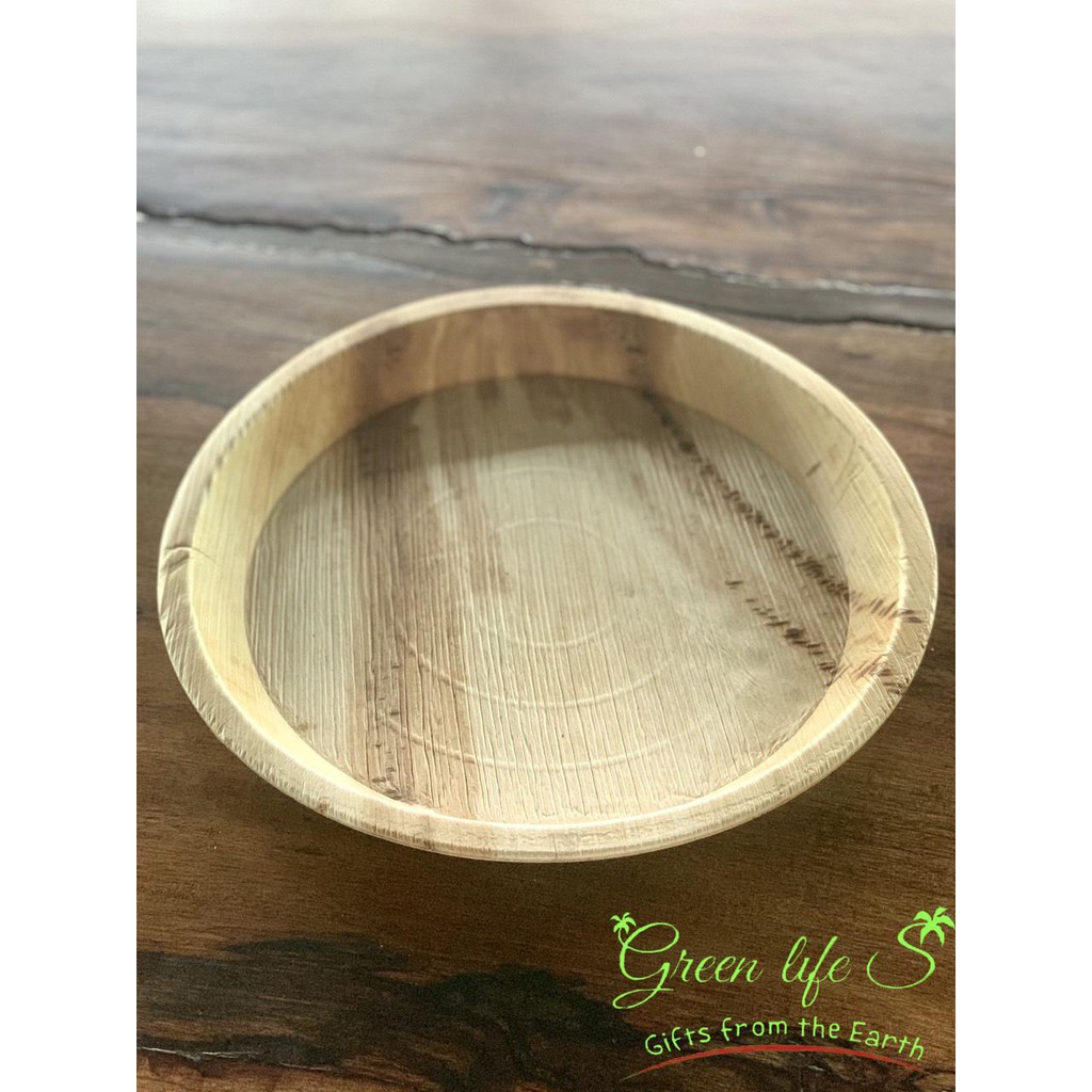 Dĩa mo cau tròn/Set 5 cái ,chén đĩa mo cau dùng 1 lần cao cấp, tiện lợi, thân thiện môi trường/mo cau xứ Tiên