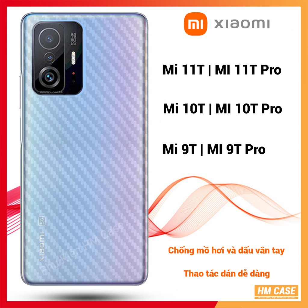 Miếng Dán Carbon Mặt Sau Xiaomi Mi 11T / Mi 11T Pro / Mi 10T / Mi 10T Pro / K20 /K20 Pro / Redmi K30S