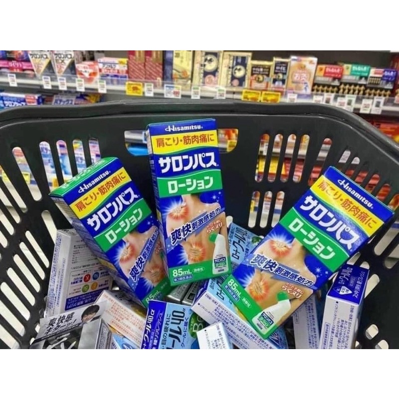 Lăn Giảm Đau Hisamitsu Salonpas Nhật Bản Chai 85ml - xoa bóp giảm đau hàng Nhật nội địa