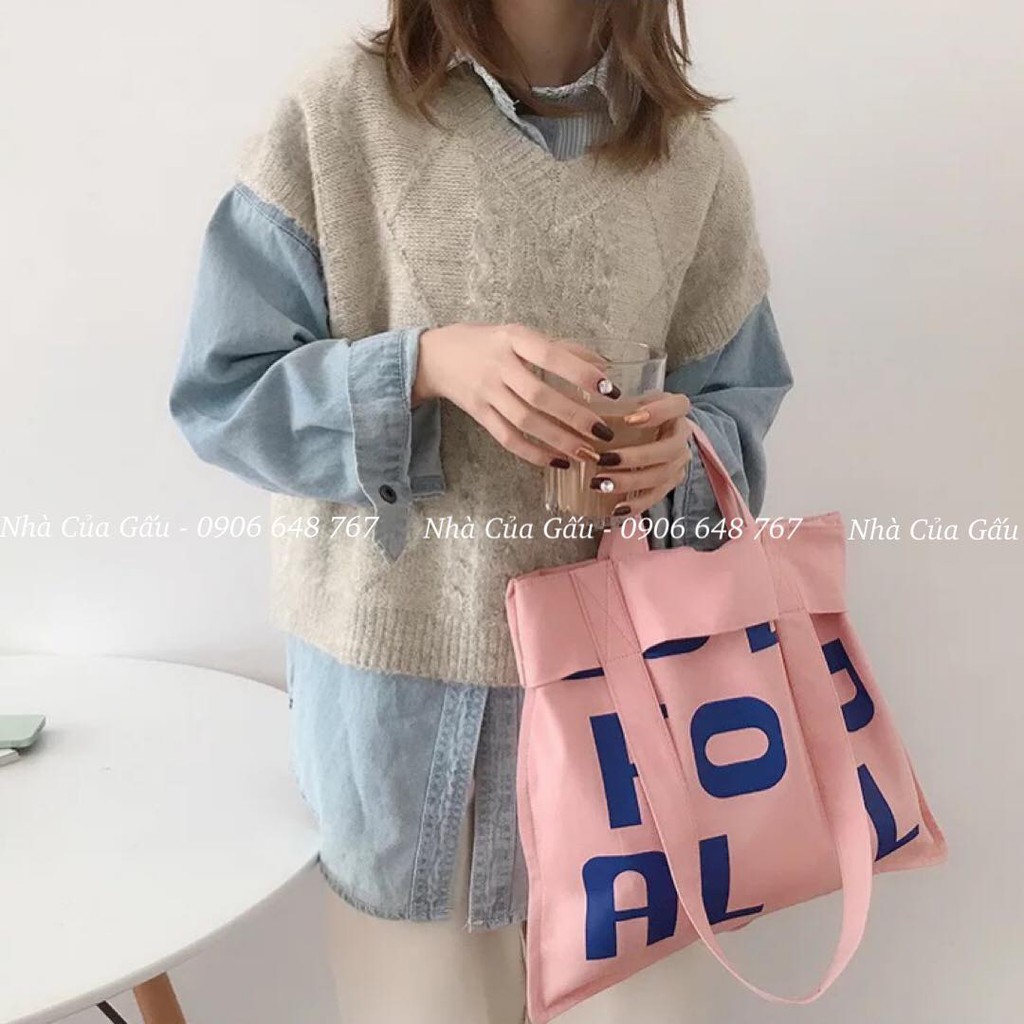 Túi xách tote chữ mang được 2 kiểu cực xinh nè