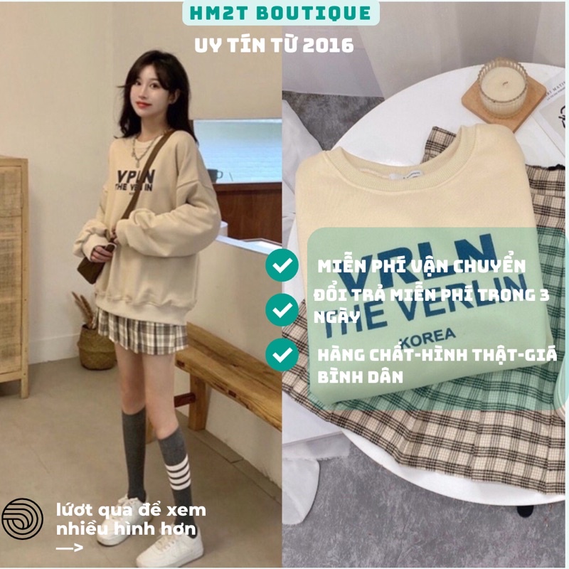 SALE OFF Set áo nỉ chân váy xếp ly