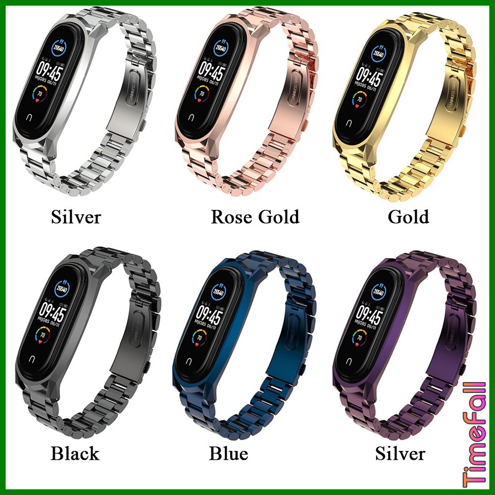 Dây đeo kim loại mắt to GT miband 4, MIBAND 3 chính hãng MIJOBS, dây đeo thay thế mi band 4, 3 viền vát GT (MIJOBS)