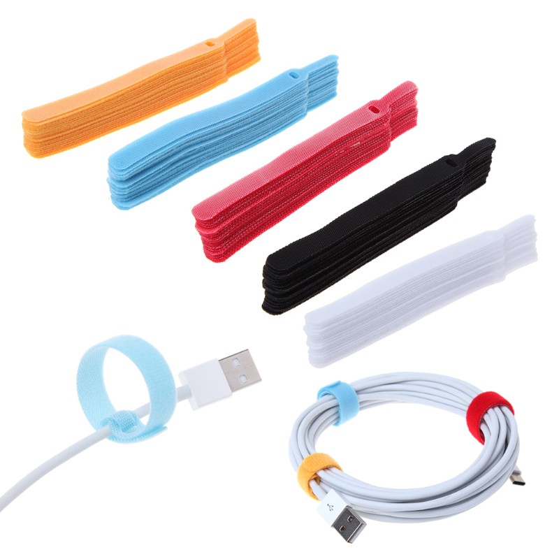 Set 20 dây buộc cố định cáp/tai nghe nhiều màu tiện lợi