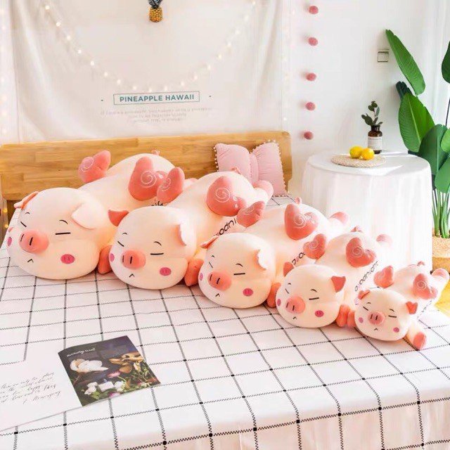 Gấu bông - thú nhôi bông Heo Cánh Tiên - gối ôm hình dễ thương siêu mềm - siêu cute