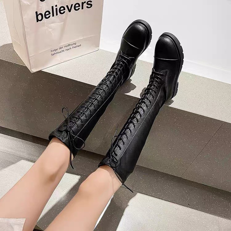 XẢ KHO (S99) Bốt đùi nữ dây buộc trước có khóa sau (mã A88 - BỐT ĐÙI)