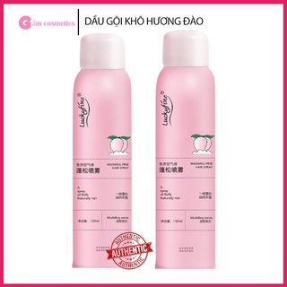 [Hàng mới] Dầu gội khô hương đào LuckyFine 150ml chống bết tóc làm phồng chân tóc bồng bềnh suốt 8h hàng nội địa Trung