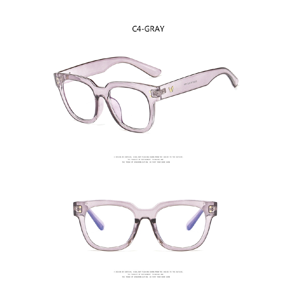 Kính gọng vuông chống ánh sáng xanh phong cách retro cho nam nữ