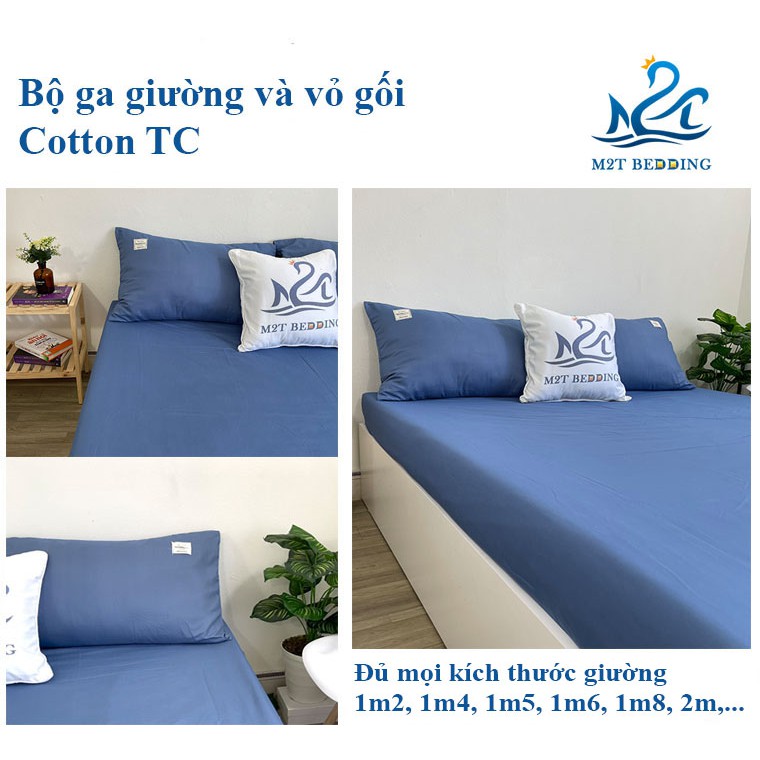 Bộ ga giường và vỏ gối Cotton Tici M2T Bedding ga gối Cotton Hàn Quốc đủ size drap nệm