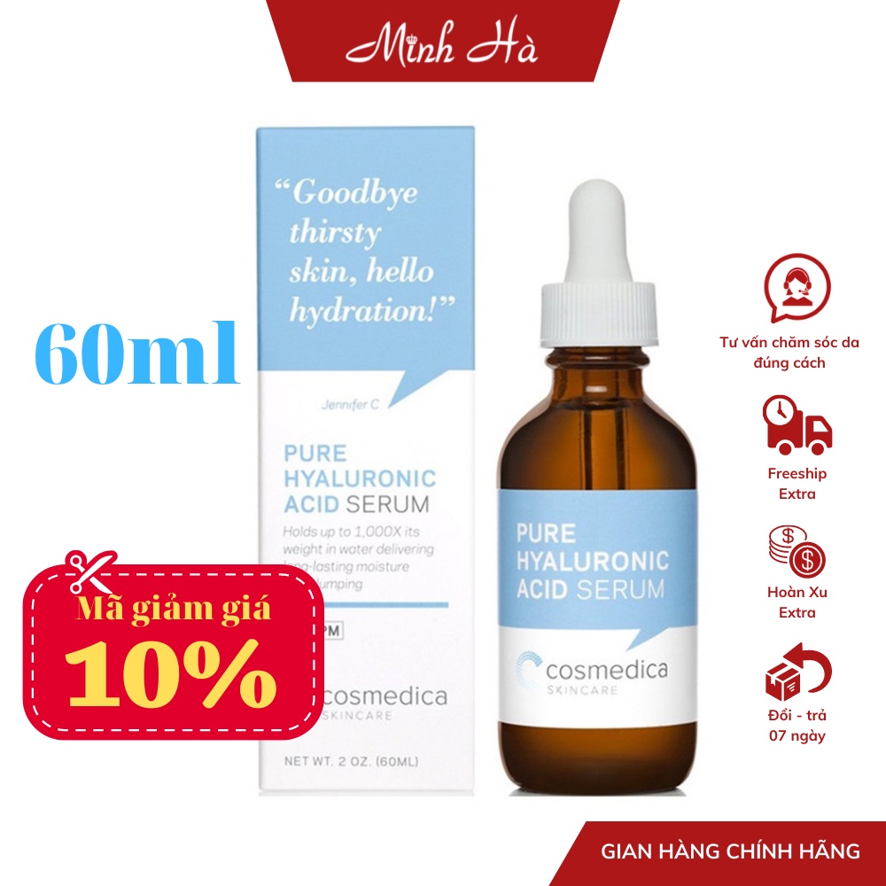 Serum dưỡng ẩm Cosmedica Cares Pure Hyaluronic Acid Serum 60ml
