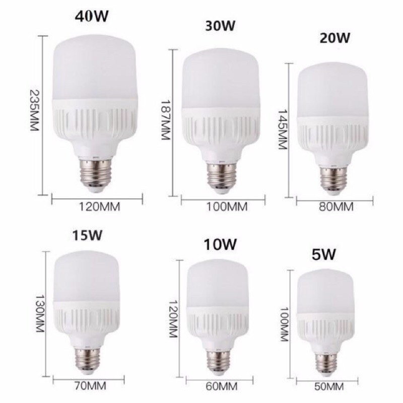 Sét 10 bóng trụ 20w