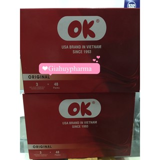 Hộp 144 chiếc bao cao su ok đỏ thái lan