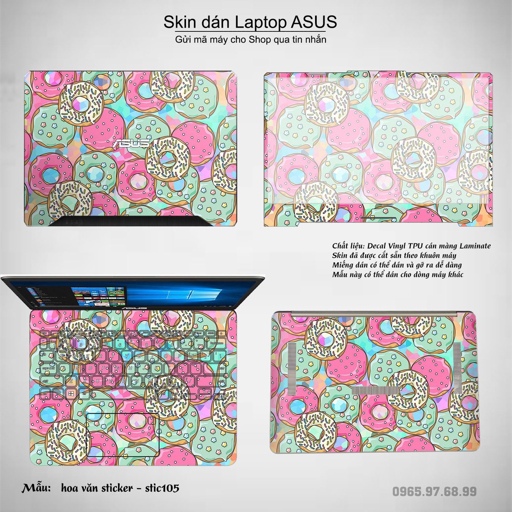 Skin dán Laptop Asus in hình Hoa văn sticker _nhiều mẫu 18 (inbox mã máy cho Shop)