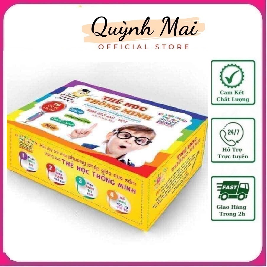 Bộ thẻ học thông minh 16 chủ đề 416 thẻ song ngữ Anh Việt cho bé