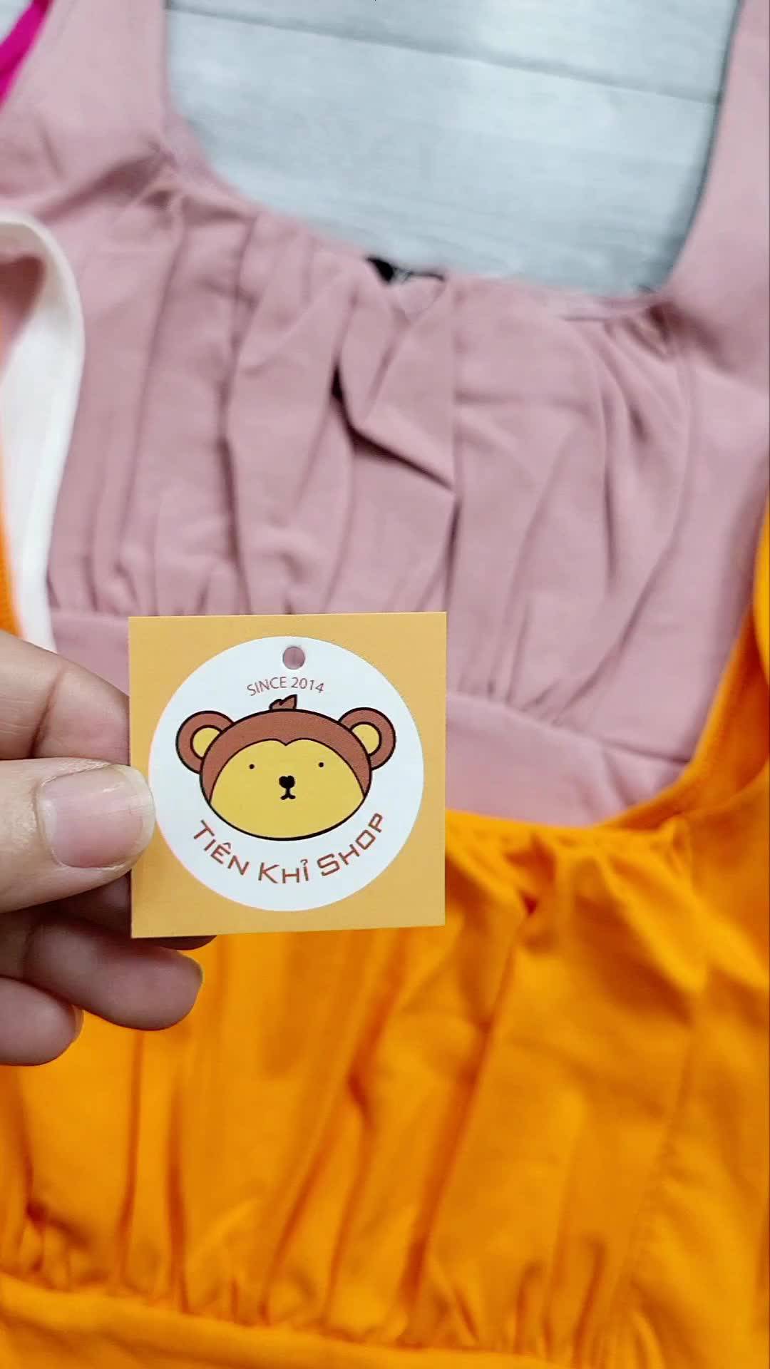 Áo hai dây thun croptop cổ U nhún ngực sexy phom ôm màu trơn BS30 | BigBuy360 - bigbuy360.vn