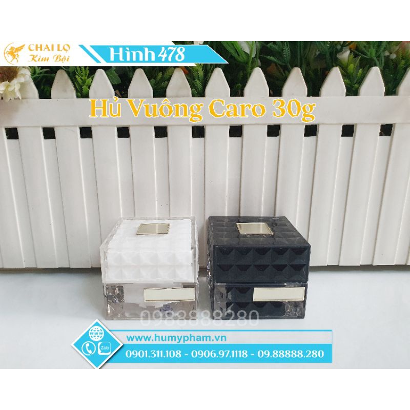 HŨ CHIẾT MỸ PHẨM - Hủ Vuông Caro 30g
