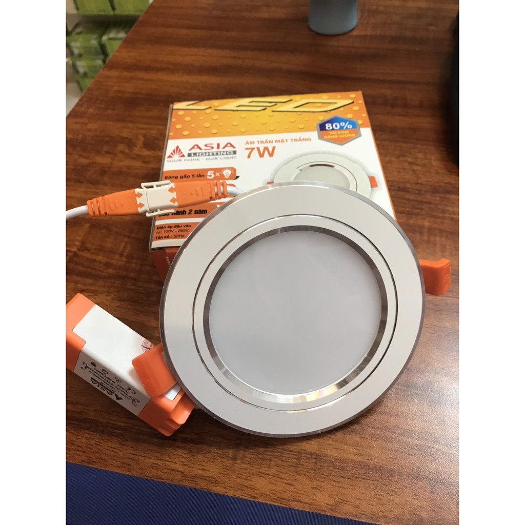 Đèn Led  âm trần mặt trắng 7w -9w Asia