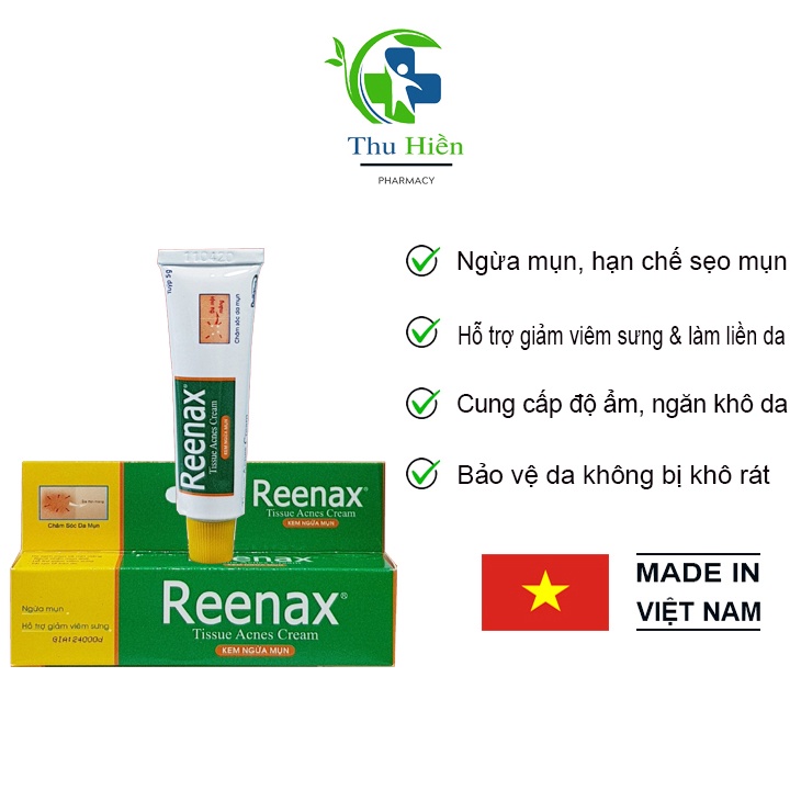 kem bôi mụn Reenax,hỗ trợ liền sẹo giảm sưng và làm liền da ( tuýp 5g )