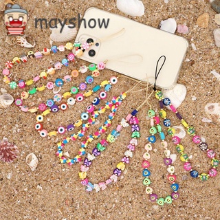 MAYSHOW Colorful Phone Charm Rope Women Gift Phone Choker Mobile Phone Strap Anti-lost Universal Hanging Cord Handmade Mobile Chain Lanyard