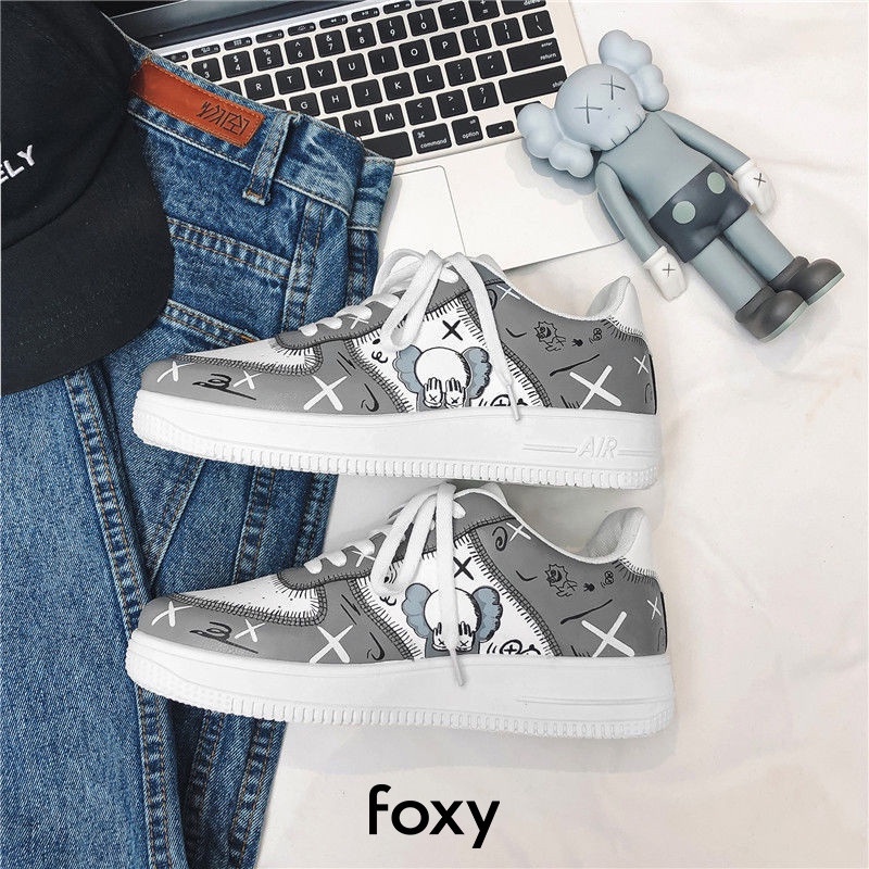 Giày jordan custom Bearbrick, Giày sneaker af1 JD nam nữ chú hề ma quái hàng quảng châu cao cấp full box