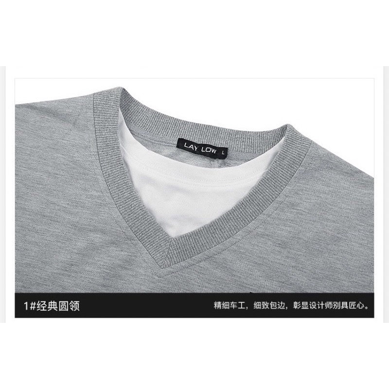 Áo dài tay 7109 giả 2 lớp Nelly Heybig unisex form rộng 39 12 100