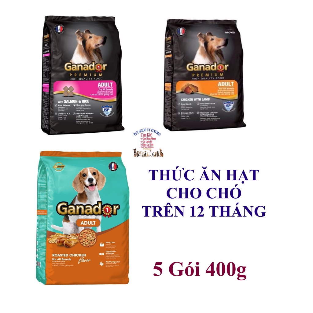 5 Gói Thức ăn hạt cho Chó trưởng thành Ganador Gói 400g Thương hiệu từ Pháp Dinh dưỡng tốt nhất cho tất cả các giống Chó