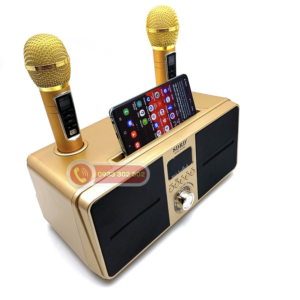 Loa Karaoke Bluetooth SD-309, Kèm 2 mirco không dây - Loại 1 BH 12 Tháng