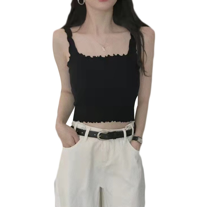 Brroa Áo Croptop Dệt Kim Cổ Vuông Màu Trơn Phong Cách Boho Quyến Rũ Thời Trang Mùa Hè Cho Nữ