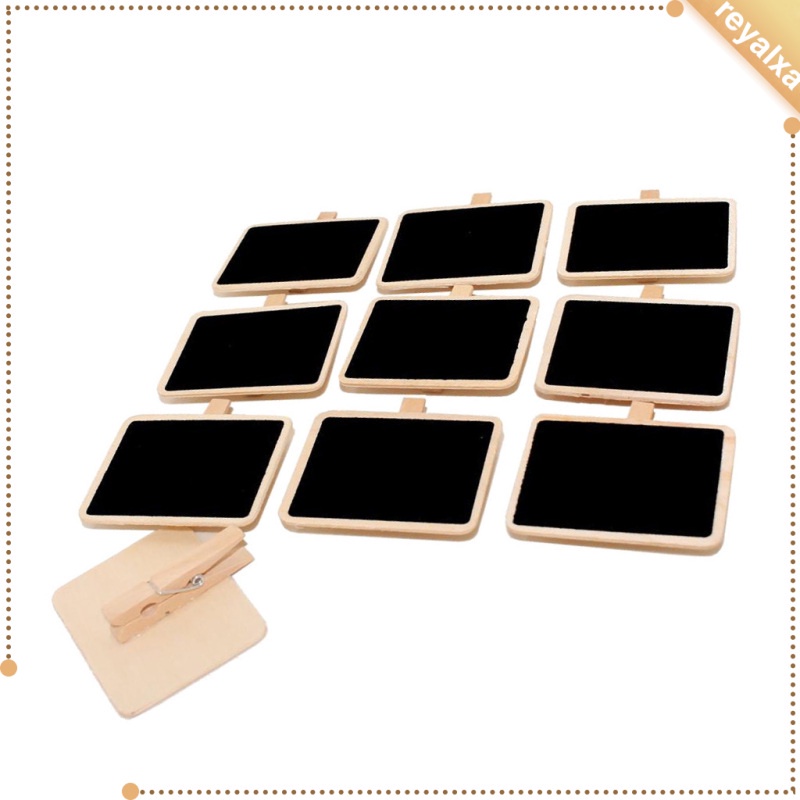 Set 10 Bảng Đen Mini Bằng Gỗ Kèm Kẹp Tiện Dụng