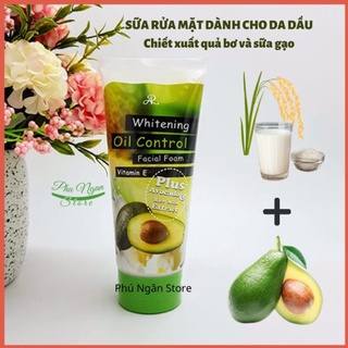Sữa rửa mặt cho da dầu Aron Whitening Oil Control Facial Foam Thái Lan 210ml chiết xuất quả bơ và sữa gạo