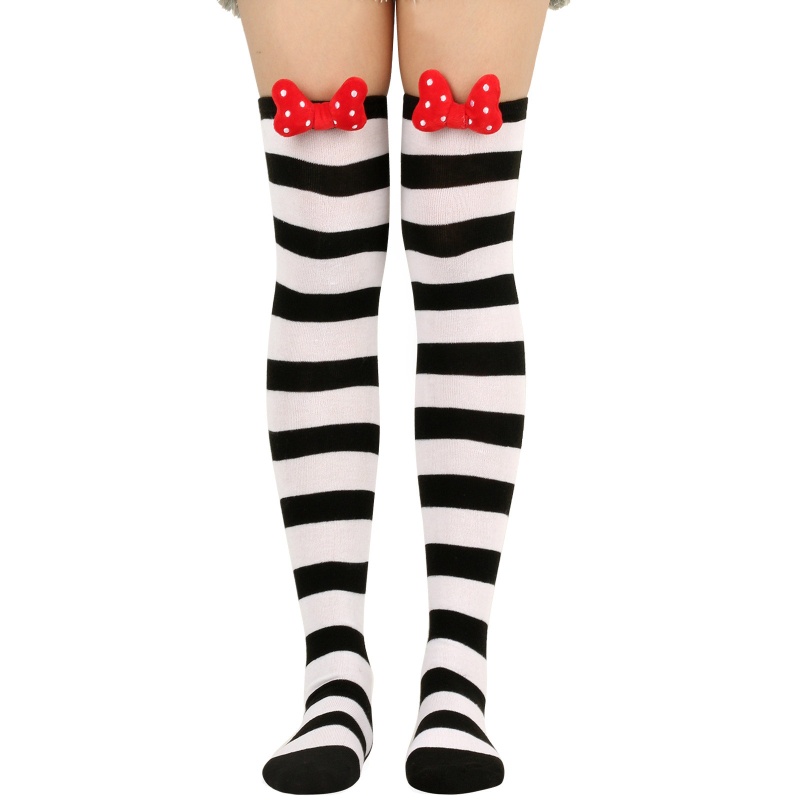 XIXI Tất Chân Cao Qua Gối Đính Nơ 3D Thời Trang Cho Nữ