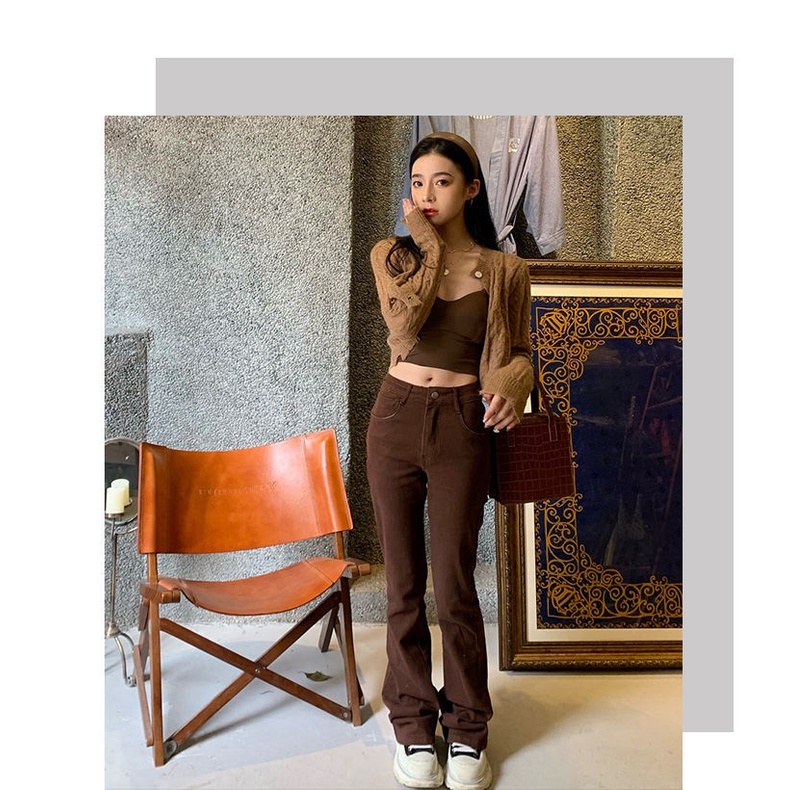 NRVP Quần Jean Dài Ống Rộng Thời Trang Hàn Quốc Cá Tính Cho Nữ