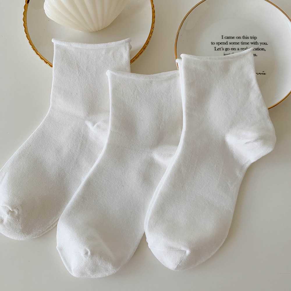 Vớ Cotton Mỏng Cuộn Tròn Màu Sắc Ngọt Ngào Thời Trang Xuân Hè