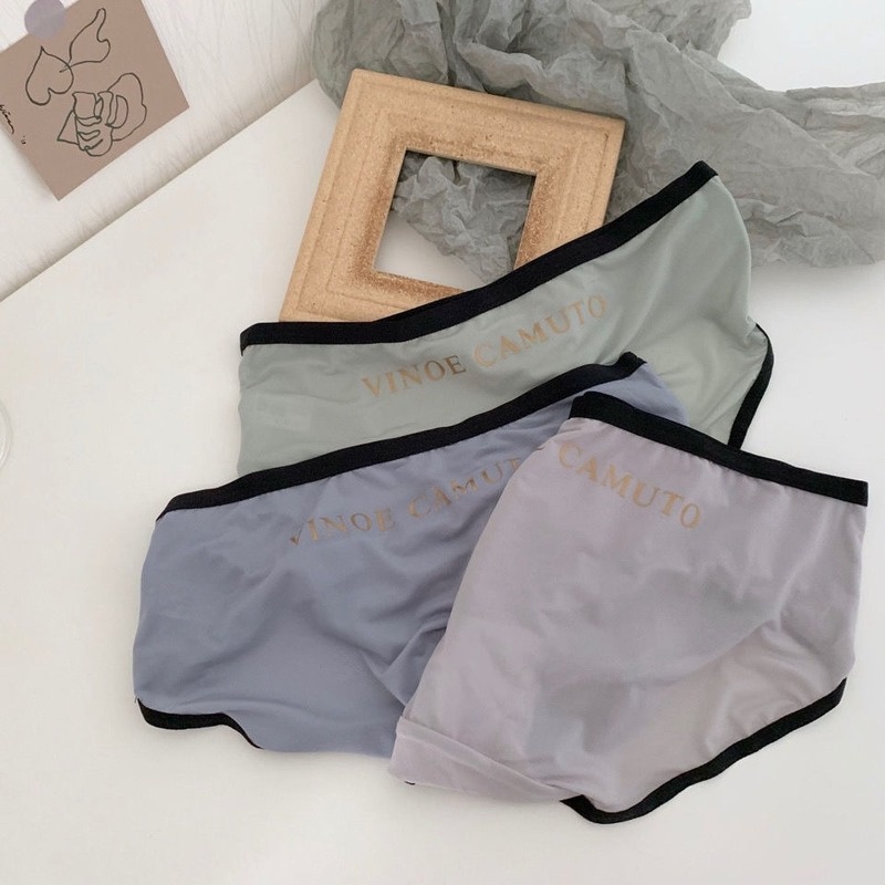Quần Lót Lụa Lạnh Siêu Mỏng Thoáng Khí Kháng Khuẩn Không Đường May Lưng Vừa Quyến Rũ Cho Nữ