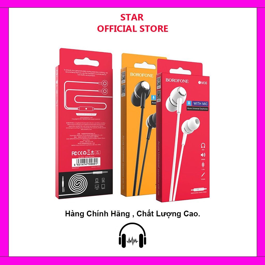 Tai Nghe Nhét Tai Chính Hãng , Tai Nghe Có Dây, Có Mic Jack 3.5mm,  Tương Thích Mọi Dòng Điện Thoại , Bảo Hành 1 Đổi 1 .