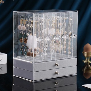 Hộp treo trang sức thời trang cao cấp - Tủ treo 3 cánh trrong 5 ngăn nhung loại đẹp