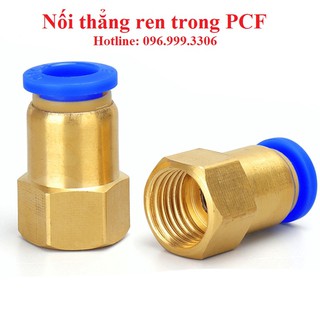 Đầu nối thẳng ren trong PCF khí nén, phun sương đầy đủ kích cỡ giá sỉ