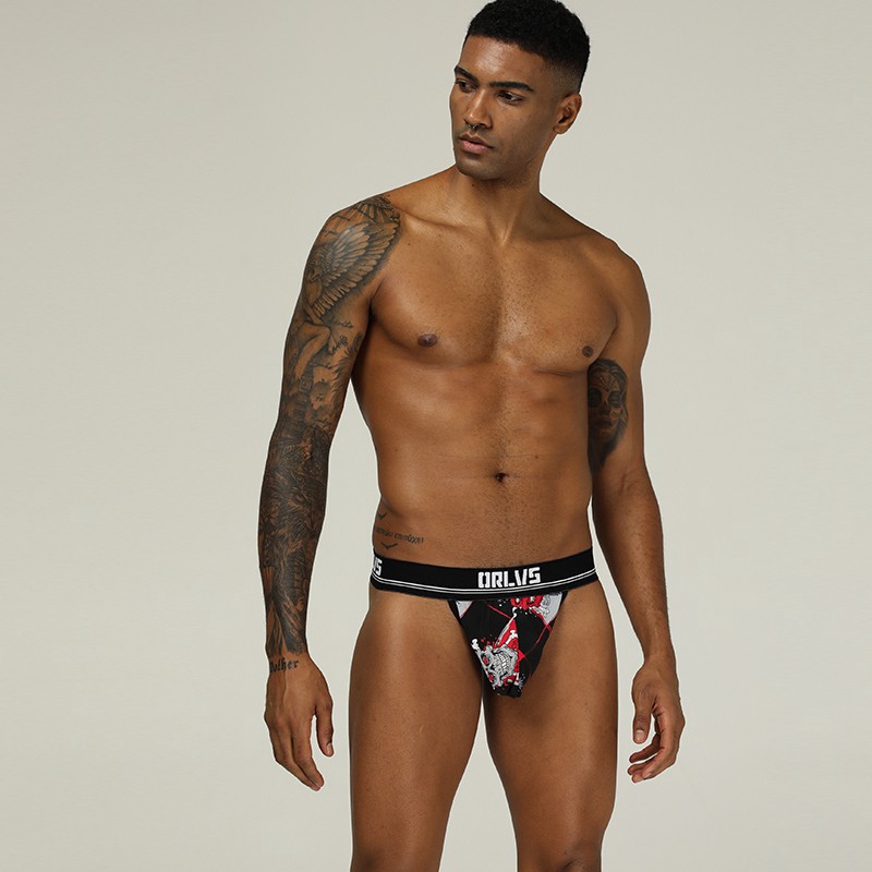 [Ready Stock] U Convex Men Thongs Đồ lót gợi cảm Cotton Thở rỗng Jockstrap OR301