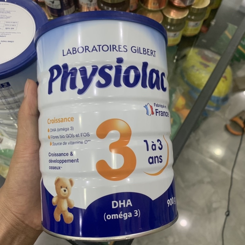 Sữa bột Physiolac Pháp Vị Vani số 1, 2, 3 900g Date 2023 Mẫu Mới