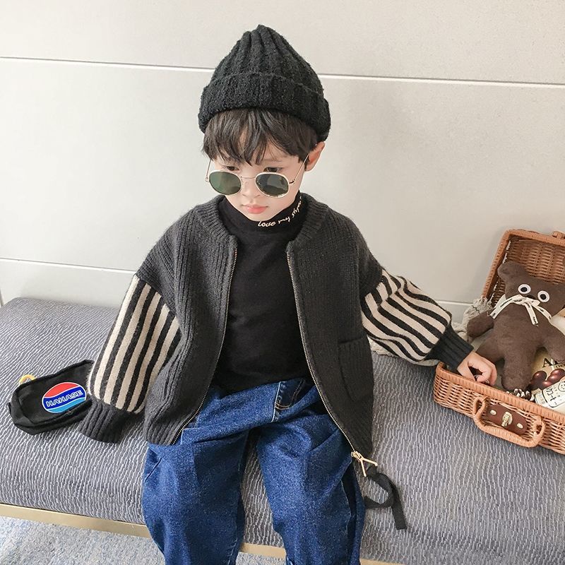 Áo khoác cardigan vải len phong cách Hàn Quốc thời trang thu đông cho bé trai