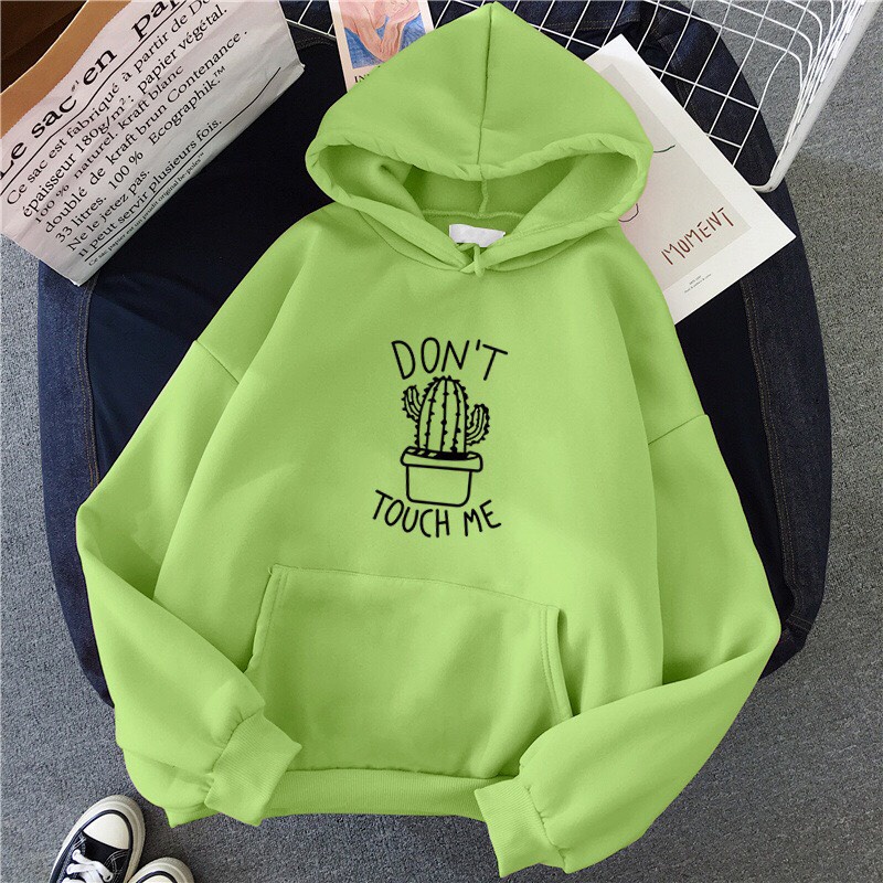 Áo Nỉ Hoodie  DON'T TOUCH ME  From Rộng Unisex Style Ulzzang Basic   HOT TREND Kem Cột Tóc TTSPA0054