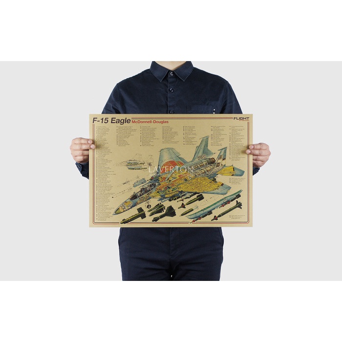 Poster trang trí nội thất hình chiến binh 15 cột 51x36cm