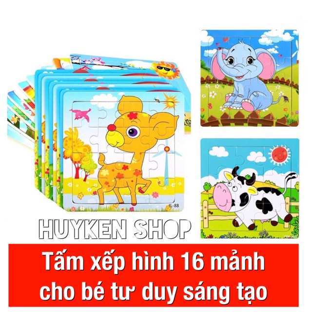 Tranh xếp hình thông minh cỡ 16x16cm cho bé